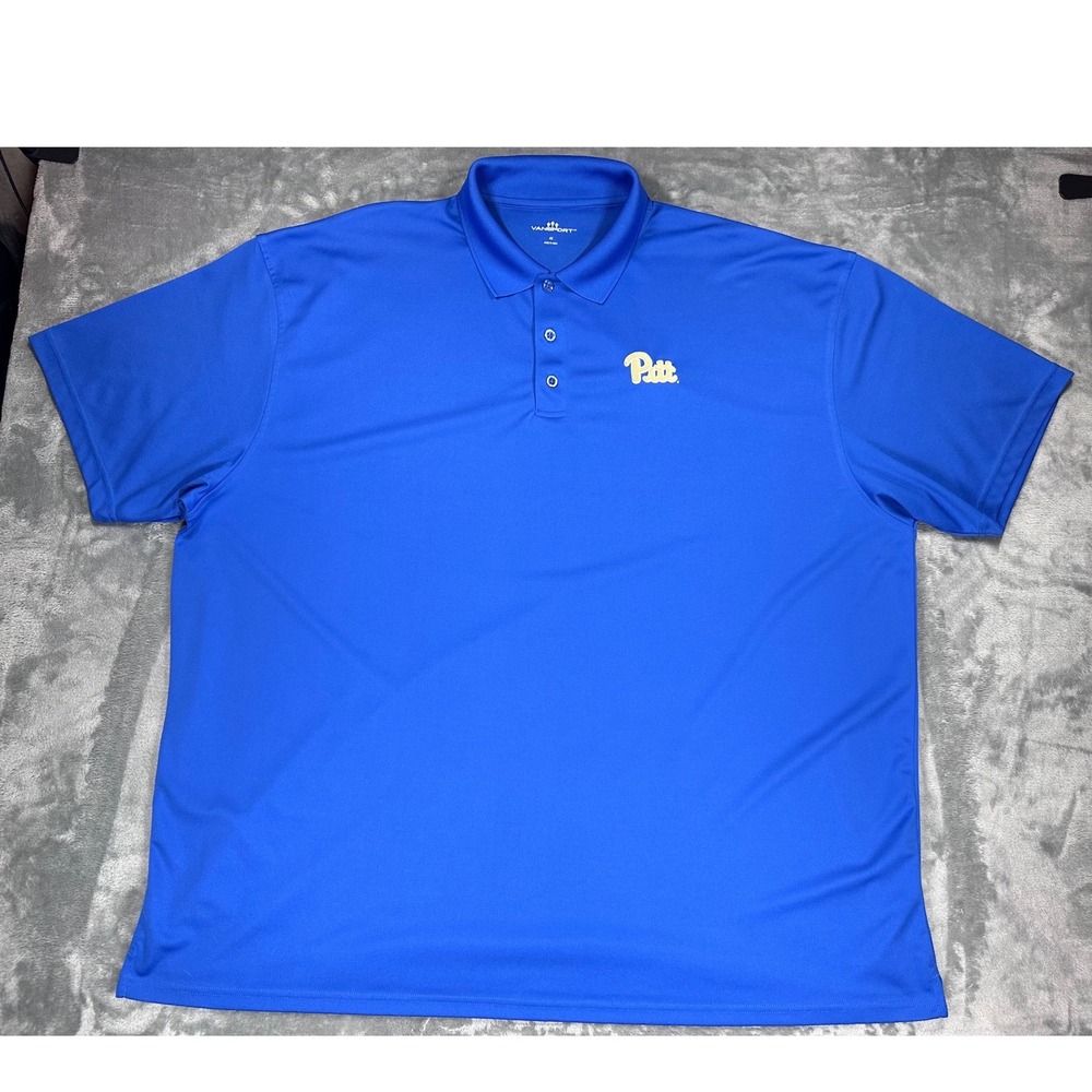 Vansport Pitt Panthers Mens 4X Royal Blue Performance Polo‎ Shirt 2600 NCAA